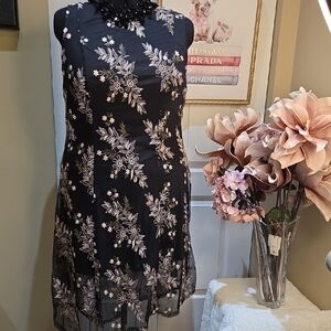 Nwt 20W $138 Alfani Floral Vibrance Chic Black Floral Maxi Dress
